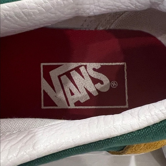 Vans Old Skool Colorblock Sneakers Blue Green Yellow Suede Canvas Low Top - Picture 12 of 12